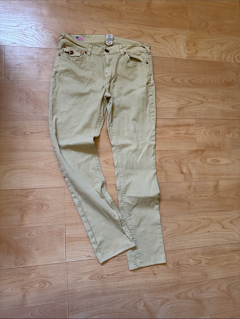 True Religion Jodie Light Olive Green Skinny Jeans